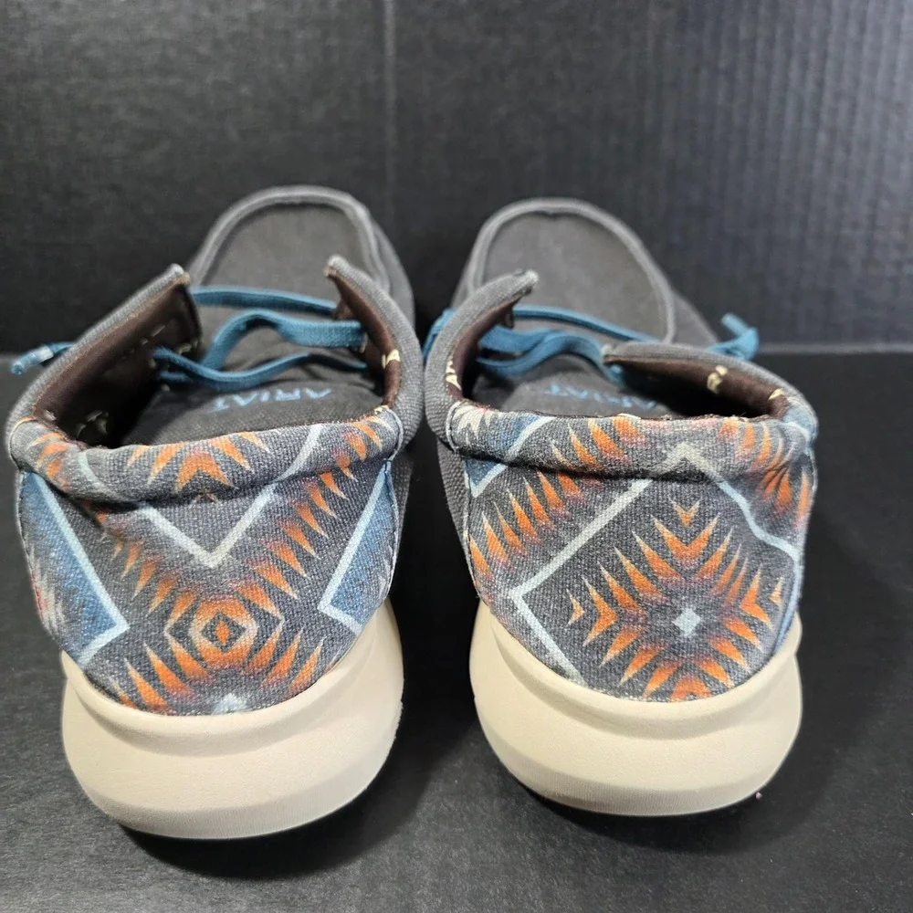 Ariat Mens Hilo Canvas Loafers Grey Aztec Print 10044586 Size 10D‎